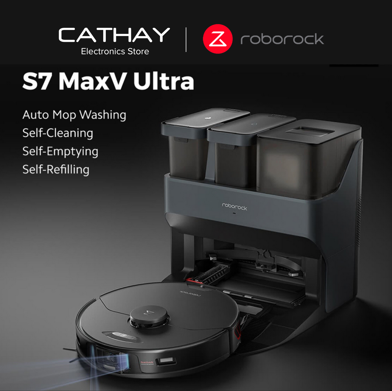 Roborock S7 MaxV Robot Vacuum Reactive AI 3D Mapping UltraSonic Mopping 5100PA Hypersuction Force