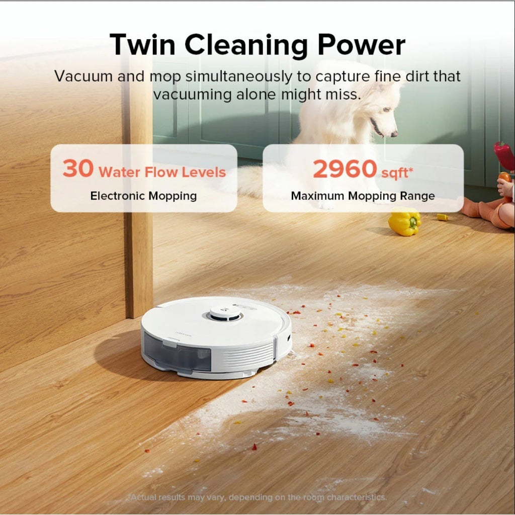 Roborock Q8 Max Robotic Vacuum 5500Pa Dual Roller 3D Mapping Vacuum Mop AI Obstacle Avoidance Multi-Level Mapping