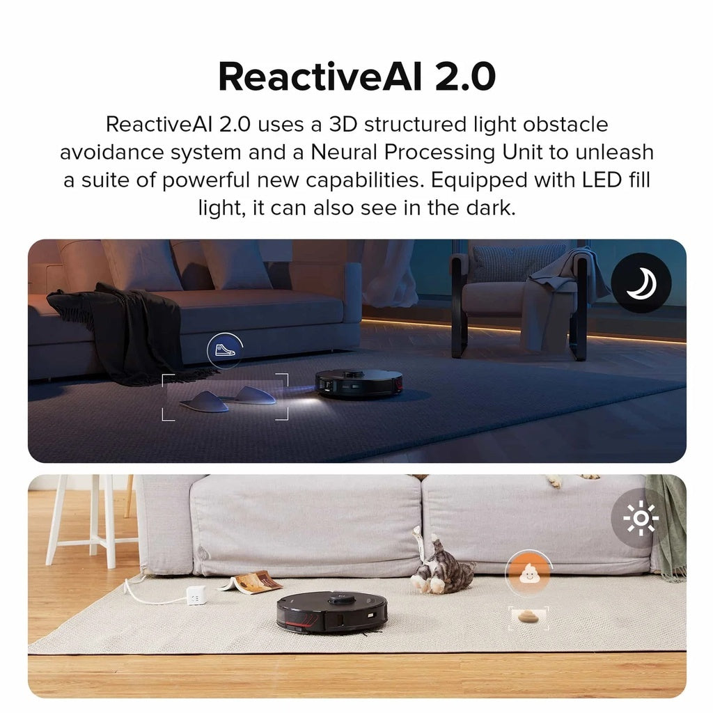 Roborock S7 MaxV Robot Vacuum Reactive AI 3D Mapping UltraSonic Mopping 5100PA Hypersuction Force